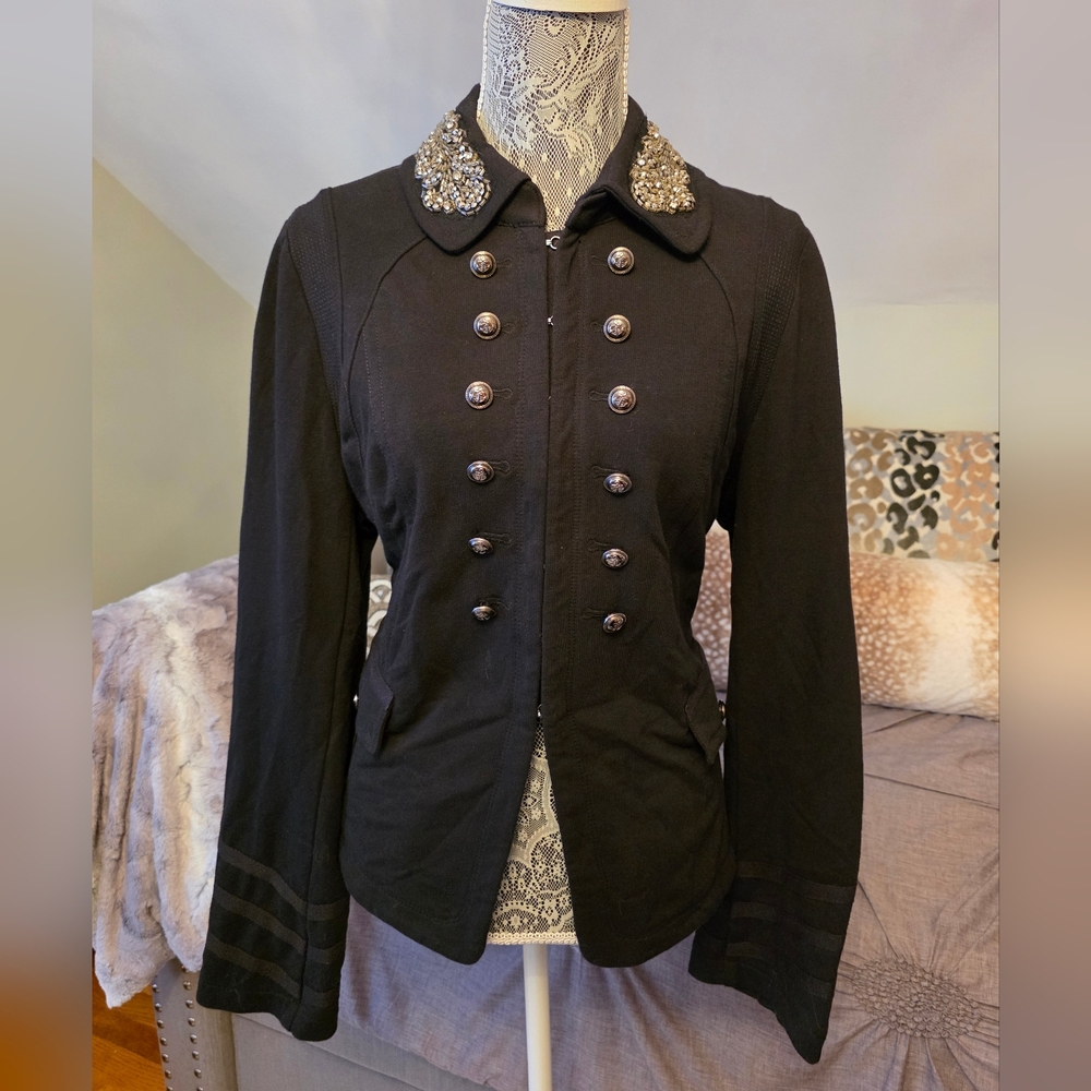 INC International Concepts Black Embellished Blazer